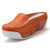 Floral sketch orange leather slip on platform sandal
