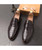 Brown crocodile skin pattern leather slip on dress shoe 09