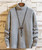 Men's grey pull over high neck sweater in plain