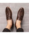 Brown tassel crocodile skin pattern slip on dress shoe 08