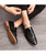 Black tassel crocodile skin pattern slip on dress shoe 04