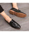 Black tassel crocodile skin pattern slip on dress shoe 07