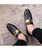 Black patent sequins tassel leather slip on dress shoe 05