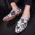 White floral print tassel  leather slip on dress shoe 08