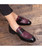 Black purple crocodile skin pattern slip on dress shoe 04