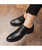 Black casual leather derby dress shoe 03