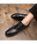 Black casual leather derby dress shoe 09