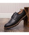 Black retro brogue leather derby dress shoe 02