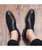 Black retro brogue leather derby dress shoe 09