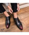 Red crocodile skin pattern leather derby dress shoe 02