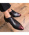 Red crocodile skin pattern leather derby dress shoe 06