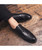 Black retro brogue leather derby dress shoe 03