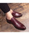 Red retro brogue leather derby dress shoe 08