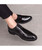 Men's black pattern leather derby dress shoe 05