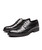 Men's black retro leather derby dress shoe croc pattern 09