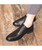 Men's black leather retro oxford dress shoe 06