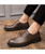 Men's brown casual brogue leather oxford dress shoe 03