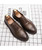 Men's brown casual brogue leather oxford dress shoe 10