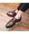 Brown brogue croco skin pattern derby dress shoe 08