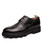 Black brogue croco skin pattern derby dress shoe 01