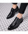 Black croco skin pattern derby dress shoe 06