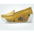 Floral print yellow leather slip on platform shoe 02
