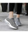 Women's grey texture pattern rocker bottom shoe sneaker 04