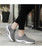 Women's grey texture pattern rocker bottom shoe sneaker 06