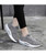 Women's grey texture pattern rocker bottom shoe sneaker 13