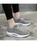 Women's grey texture pattern rocker bottom shoe sneaker 09