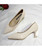 Beige sewed design plain slip on heel dress shoe 08