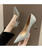 Silver sequin slip on high heel dress shoe 02