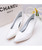 White point toe slip on heel dress shoe in plain 03