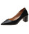 Black point toe slip on heel dress shoe in plain 01