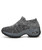 Women's grey sock like fit slip on double rocker bottom sneaker 01