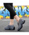 Women's grey slip on double rocker bottom sneaker stripe texture 09