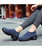 Women's blue stripe slip on sock like double rocker bottom sneaker 09