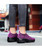 Women's purple stripe slip on sock like double rocker bottom sneaker 05