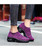 Women's purple stripe slip on sock like double rocker bottom sneaker 03