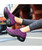 Women's purple stripe slip on sock like double rocker bottom sneaker 08