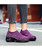 Women's purple stripe slip on sock like double rocker bottom sneaker 10