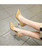 Beige  point toe slip on heel dress shoe in plain 03