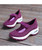 Women's purple hollow low cut velcro double rocker bottom sneaker 11