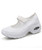 Women's white hollow low cut velcro double rocker bottom sneaker 01