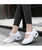 Women's white hollow low cut velcro double rocker bottom sneaker 06