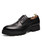 Black croc pattern brogue leather derby dress shoe 01