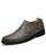 Grey stripe sewed from side slip on dress shoe 01