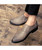 Grey stripe sewed from side slip on dress shoe 06