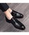 Men's black croc pattern monk strap leather slip on dress shoe 05