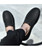 Black retro sewed leather slip on shoe loafer 02